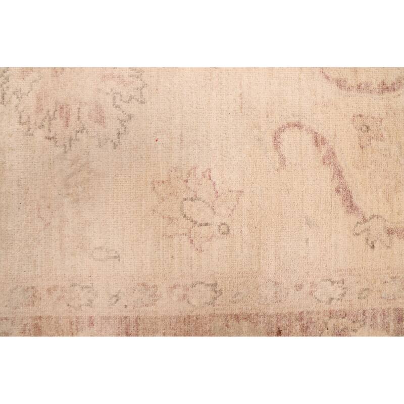 ECARPETGALLERY Hand-knotted Peshawar Oushak Ivory Wool Rug - 7'10 x 9'10