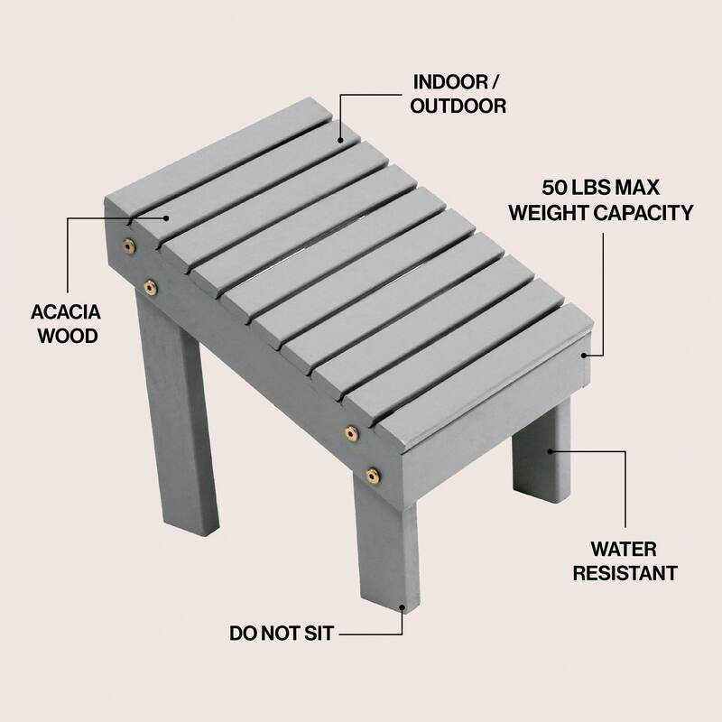 Saru 11.8" Traditional Classic Solid Acacia Wood Shower Shaving Foot Stool, By JONATHAN Y