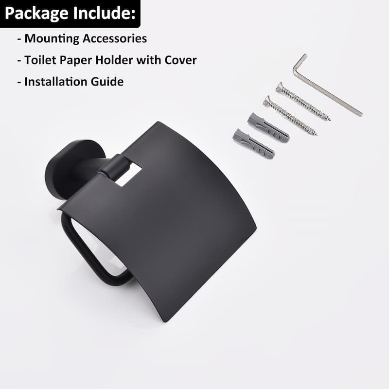 Wall Mounted Toilet Paper Holder Tissue Roll Holder with Cover