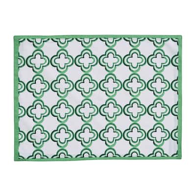 Patricia Heaton Home Green Geo Reversible Placemat Set of 4 - 19 x 14 x 0.1
