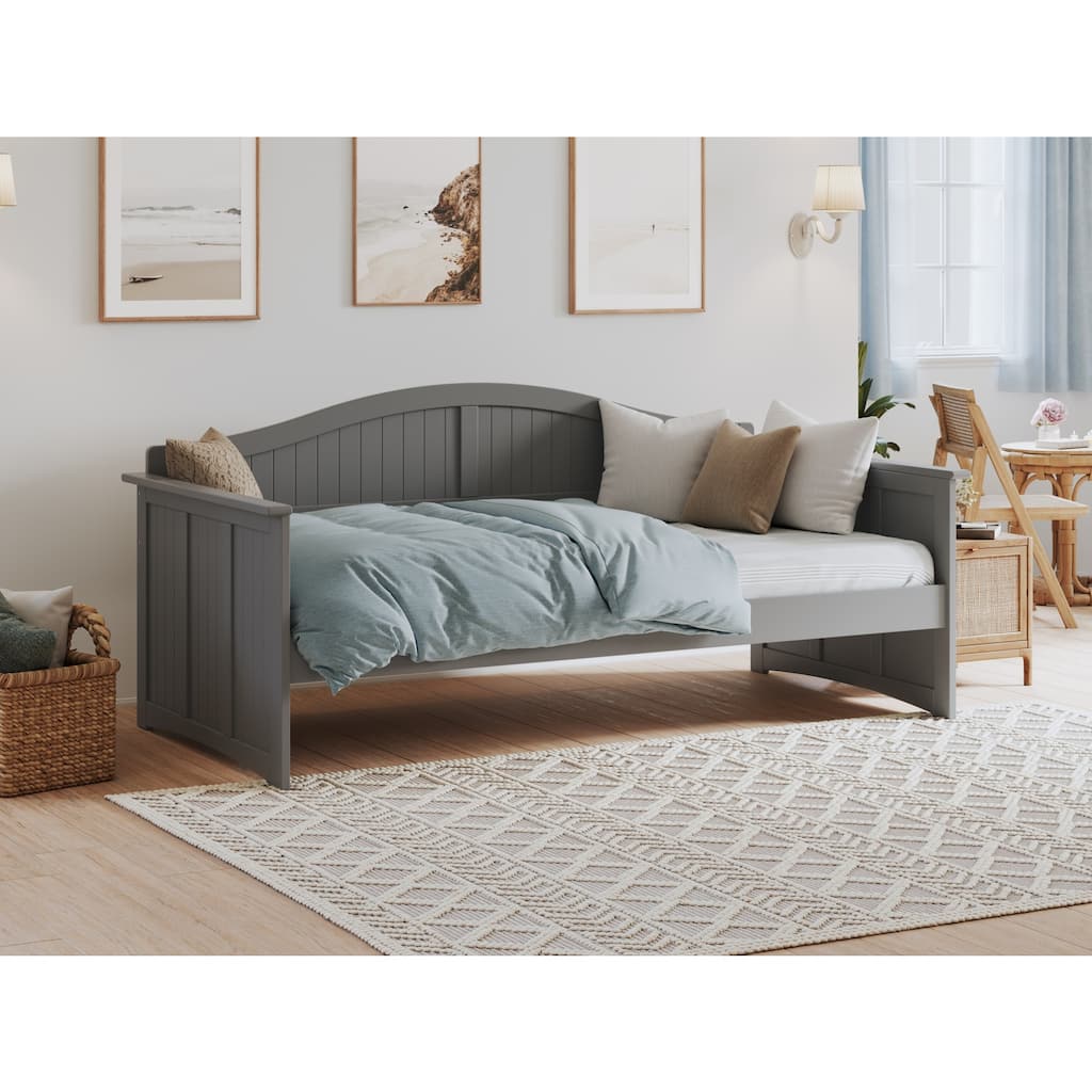 Rustic Grey Daybed - Twin Wood Frame - 78.75" Daybed with Beadboard Design - Cozy Guest Bed