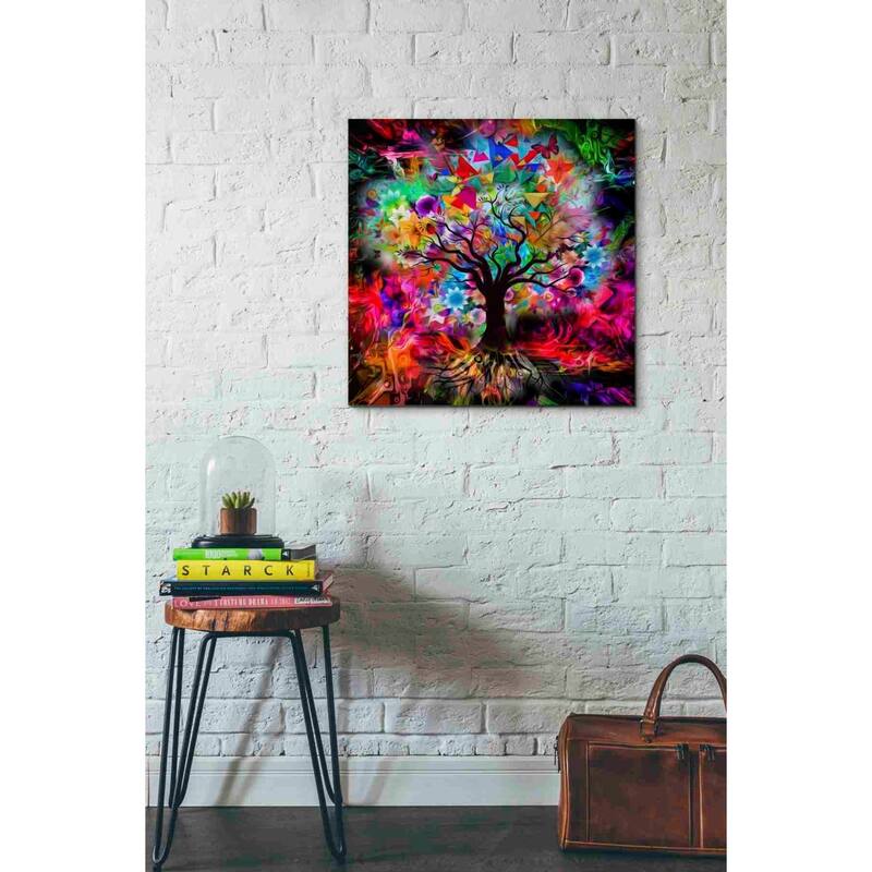 Epic Graffiti 'Kaleidoscope Tree Black' Canvas Wall Art