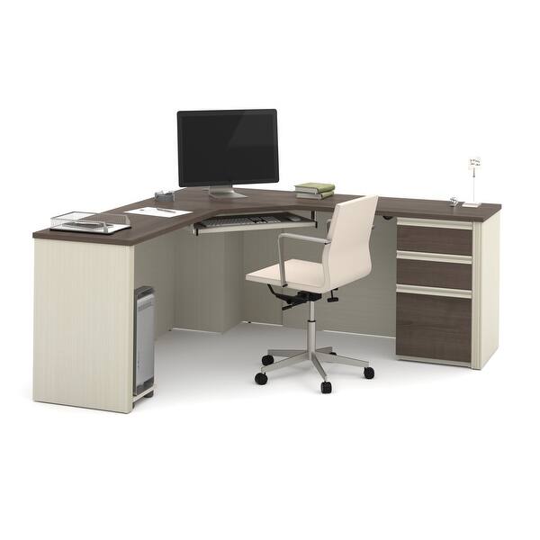 Shop Black Friday Deals On Bestar Prestige 3 Drawer Corner Desk On Sale Overstock 11877849