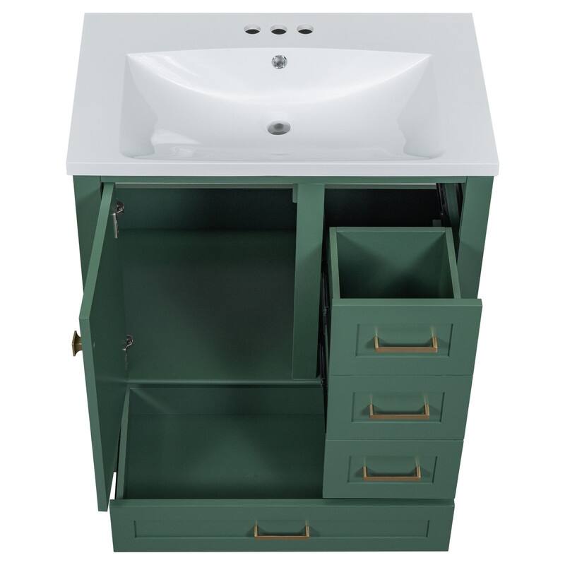 Solid Wood Frame 30" Bathroom Vanity with Sink , 3 Drawers
