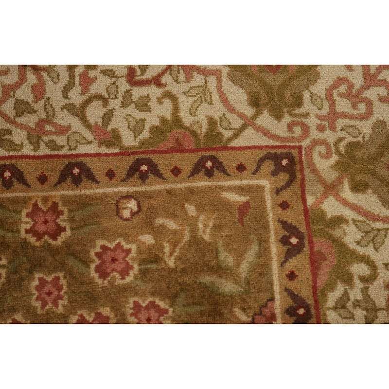 Gold Aubusson Oriental Area Rug Handmade Wool Carpet - 5'10"x 8'11"