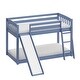preview thumbnail 11 of 18, Kids Bunk Bed Twin Over Twin with Slide and Stairs, Heavy Duty Solid Wood Twin Bunk Beds