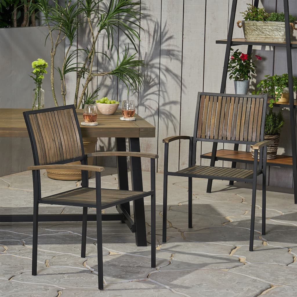 Industrial Chic Dining Chairs Set of 2