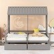 preview thumbnail 11 of 16, Dual Twin Size Platform Beds with Canopy Design and Underbed Storage Drawers