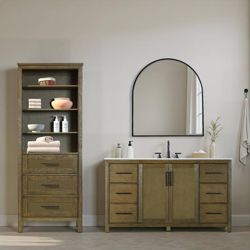 Winslow 16-28 Inch Open Shelving Bath Storage Cabinet