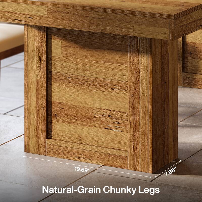 63'' Large Dining Table for 6, Rectangle Wooden Kitchen Table for Dining Room, Family Meals, Banquets & Dinner Parties