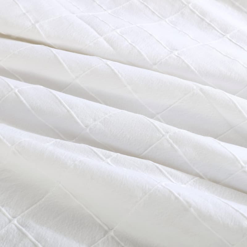 Calvin Klein Puckered Grid White Duvet Cover Set
