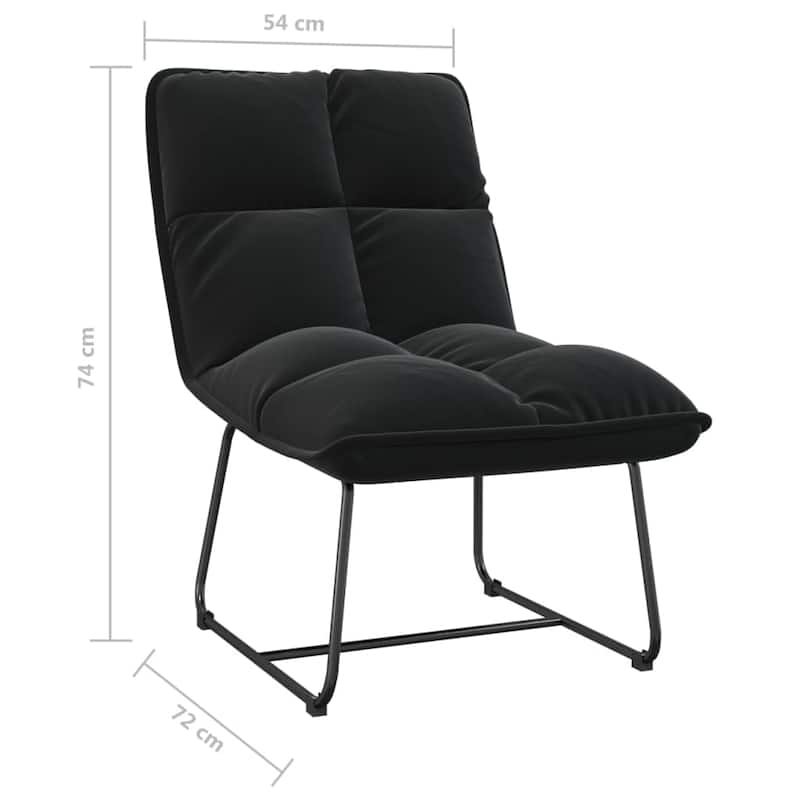 vidaXL Lounge Chair Padded Lounge Seat Accent Chair with Metal Frame Velvet