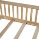 preview thumbnail 9 of 17, House-shaped Design Bed Full Size House Bed Rustic Country Floor Bed Wood Frame with Chimney, Fence Guardrail and Door