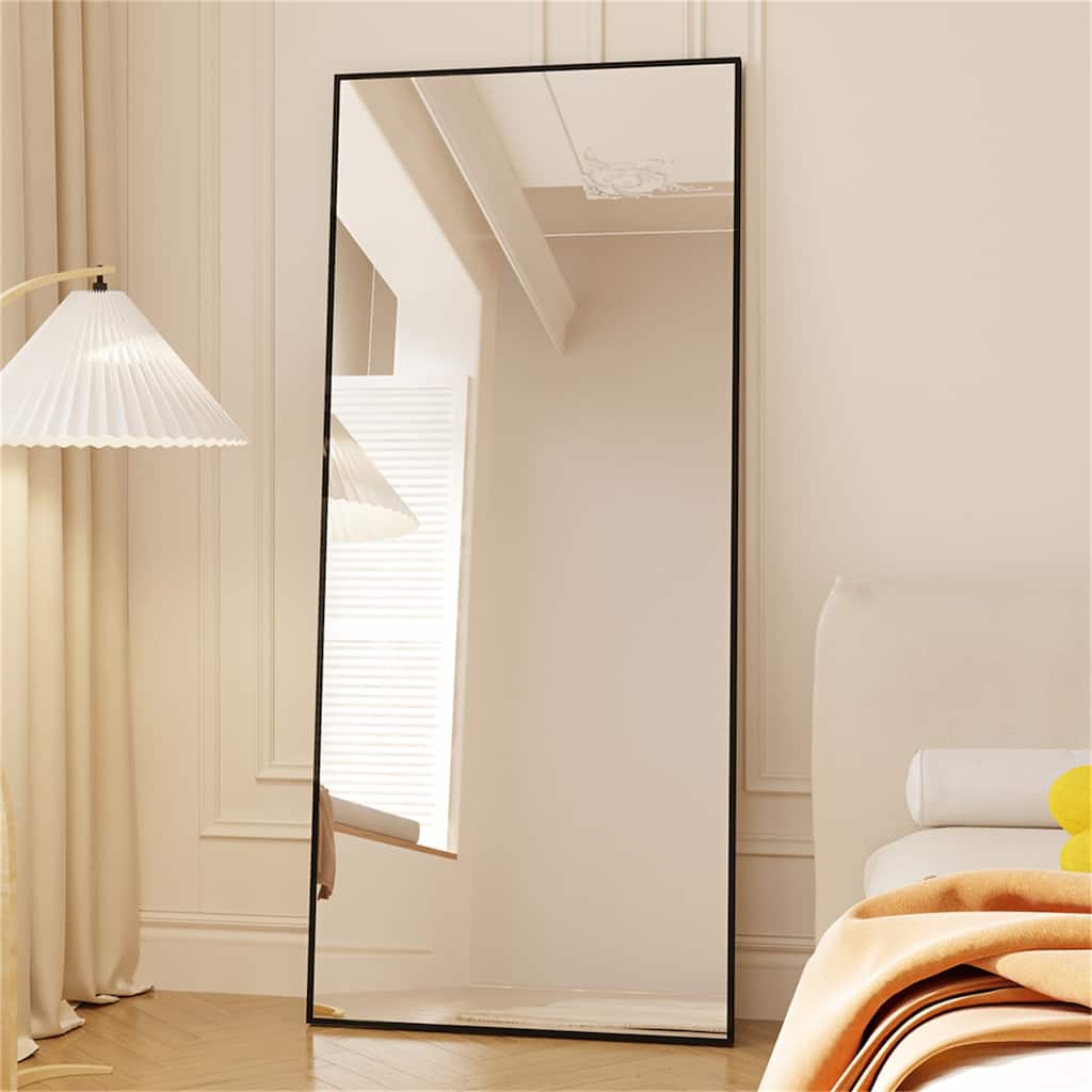 71" x 32" Tall Metal Frame Full-Length Mirror with Stand