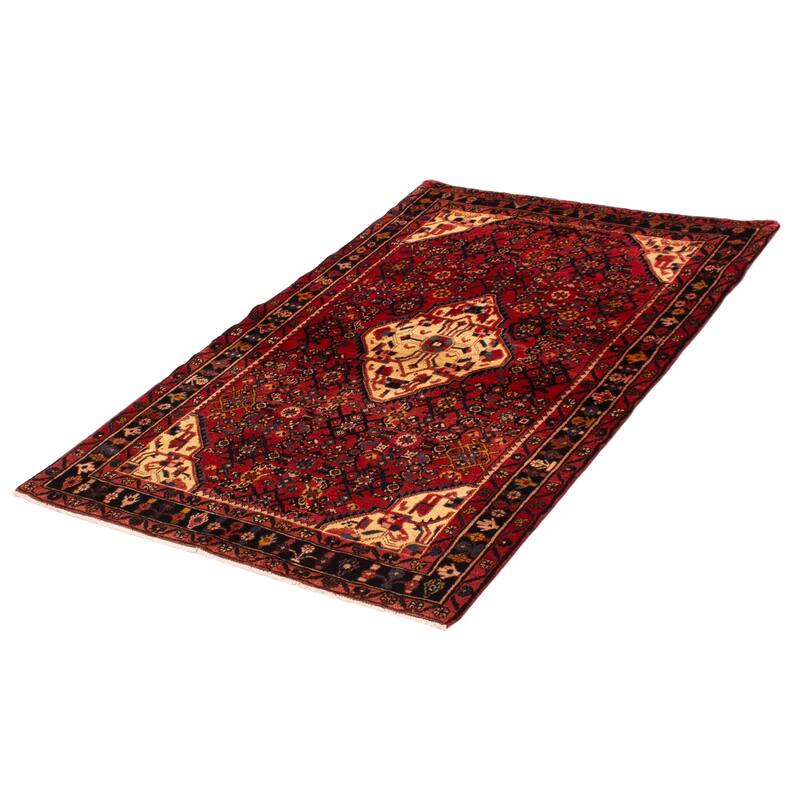 ECARPETGALLERY Hand-knotted Andelz Red Wool Rug - 4'5 x 6'8