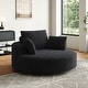 preview thumbnail 3 of 89, GDFStudio - Lavelle Corduroy 360 Degree Swivel Chair Fluffy Modern Sleeper Black