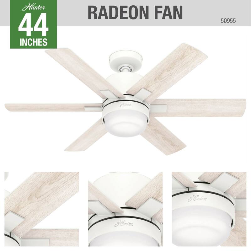 Hunter 44" WiFi Radeon Ceiling Fan with LED Light Kit and Wall Control - SMART FAN!