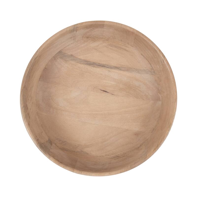Kate and Laurel Rooks Ribbed Wood Bowl - 12x12x5