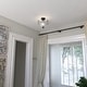 preview thumbnail 7 of 9, Babylon 14-in W Bronze Semi Flush Mount Ceiling Light White Glass - 14-in W x 12.75-in H x 14-in D