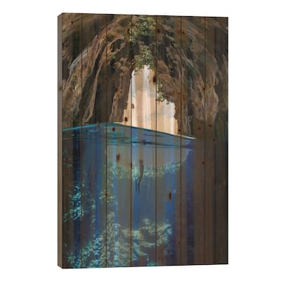 Swallows Cave Print On Wood by Jordan Robins - Multi-Color
