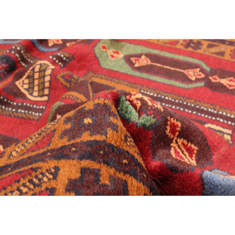 ECARPETGALLERY Hand-knotted Teimani Dark Red Wool Rug - 3'5 x 5'11