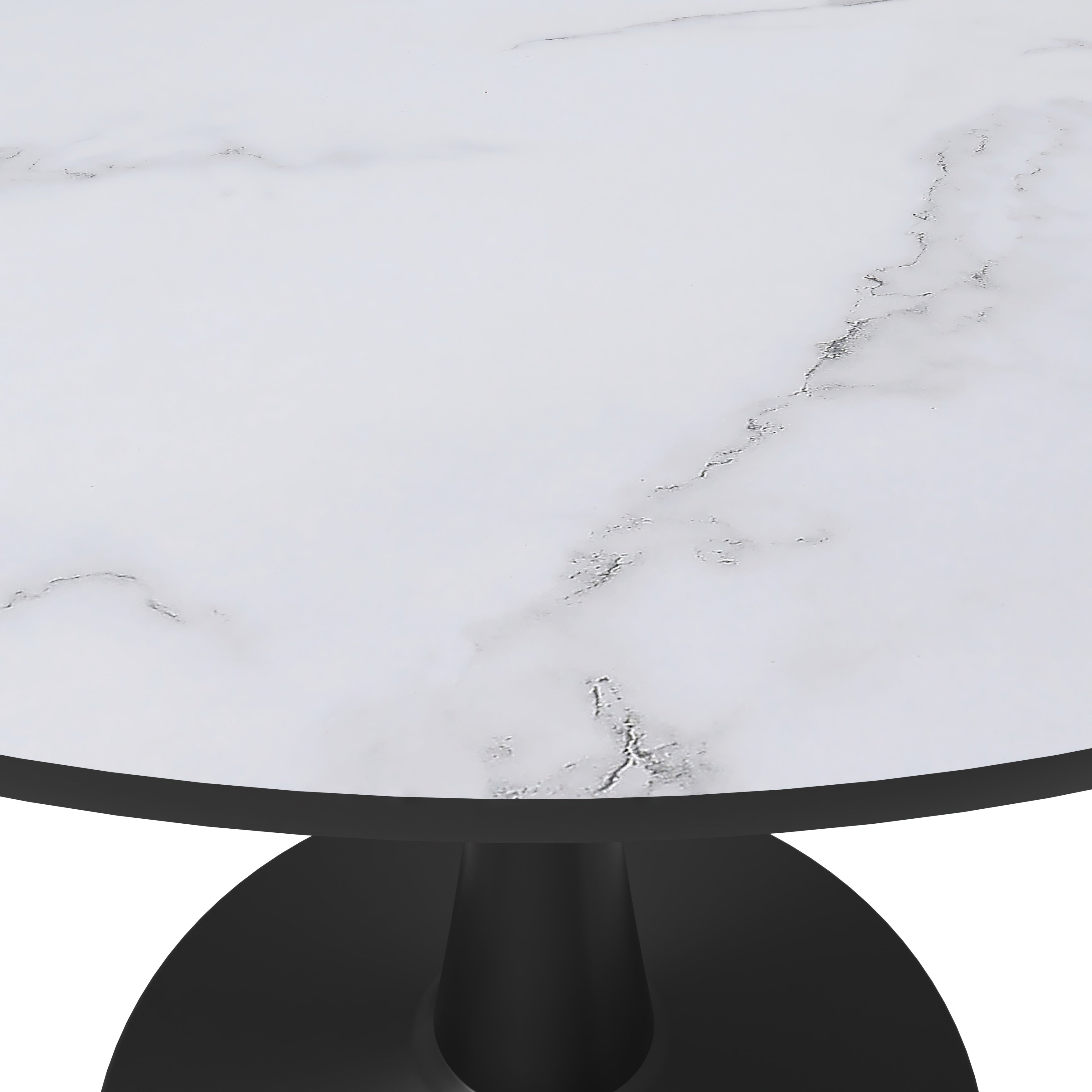 LeisureMod Bristol 40" Round Dining Table for 4 - Black