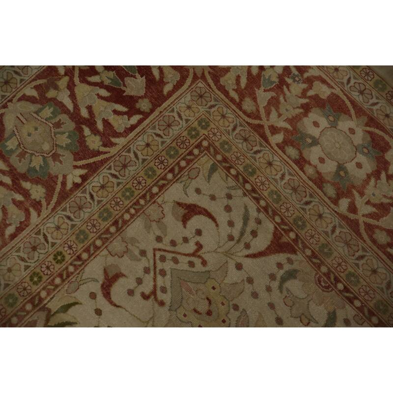 Hand Knotted Oriental 100% Wool Carpet Traditional All-Over Beige & Ivories Ziegler Area Rug - 14' 8'' X 15' 2''