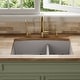 preview thumbnail 11 of 17, Karran Undermount Quartz 32 in. 60/40 Double Bowl Kitchen Sink Kit
