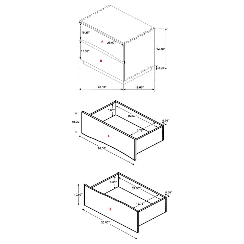Winslow 2-drawer Nightstand Smokey Walnut