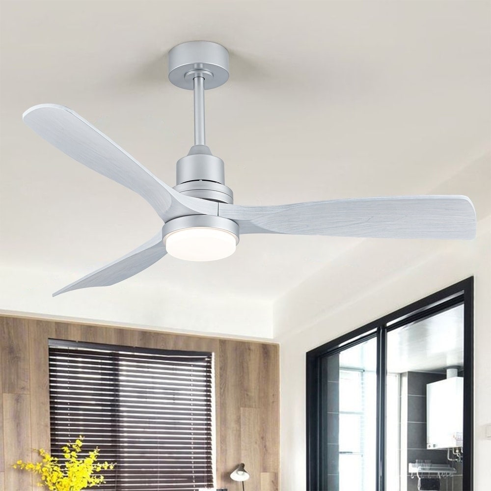 52 Inch 3-Blade LED Indoor&Outdoor Ceiling Fan with Light and Remote