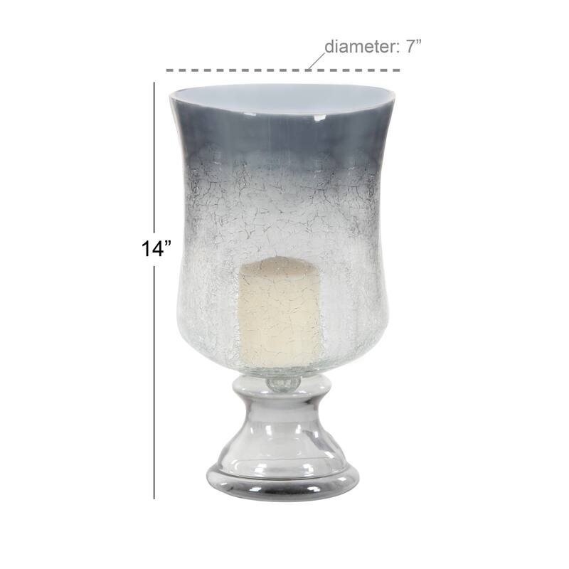 Glass Traditional Hurricane Lamp - 7 x 7 x 14
