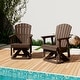preview thumbnail 13 of 54, Set of 2 HDPE Adirondack Swivel Gliders, Outdoor Patio Chair Set Brown
