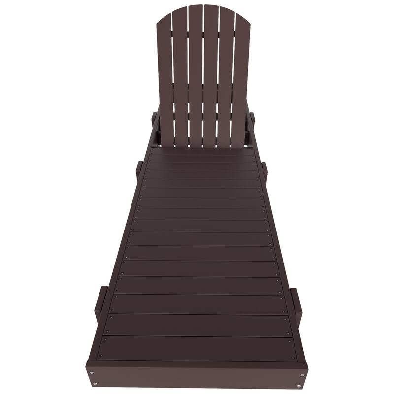 Polytrends Altura Poly Eco-Friendly All Weather Reclining Chaise Lounge with Arms & Side Table (2 Piece Set)