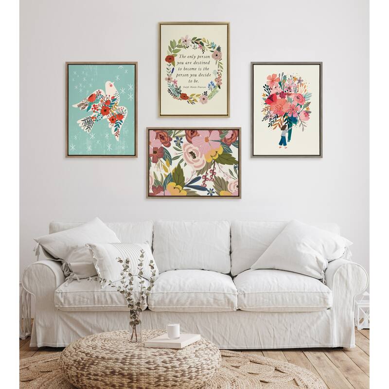 Kate and Laurel Sylvie Softly Framed Canvas by Mia Charro