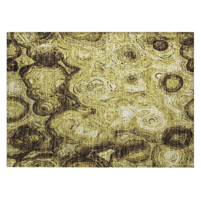 Machine Washable Indoor/ Outdoor Chantille Abstract Waves Rug