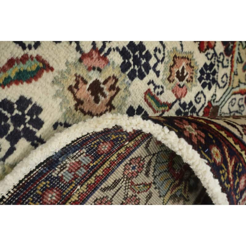 Hand Knotted Oriental 100% Wool Carpet Traditional Geometric Beige & Ivories Tabriz Area Rug - 11' 3'' X 8' 2''