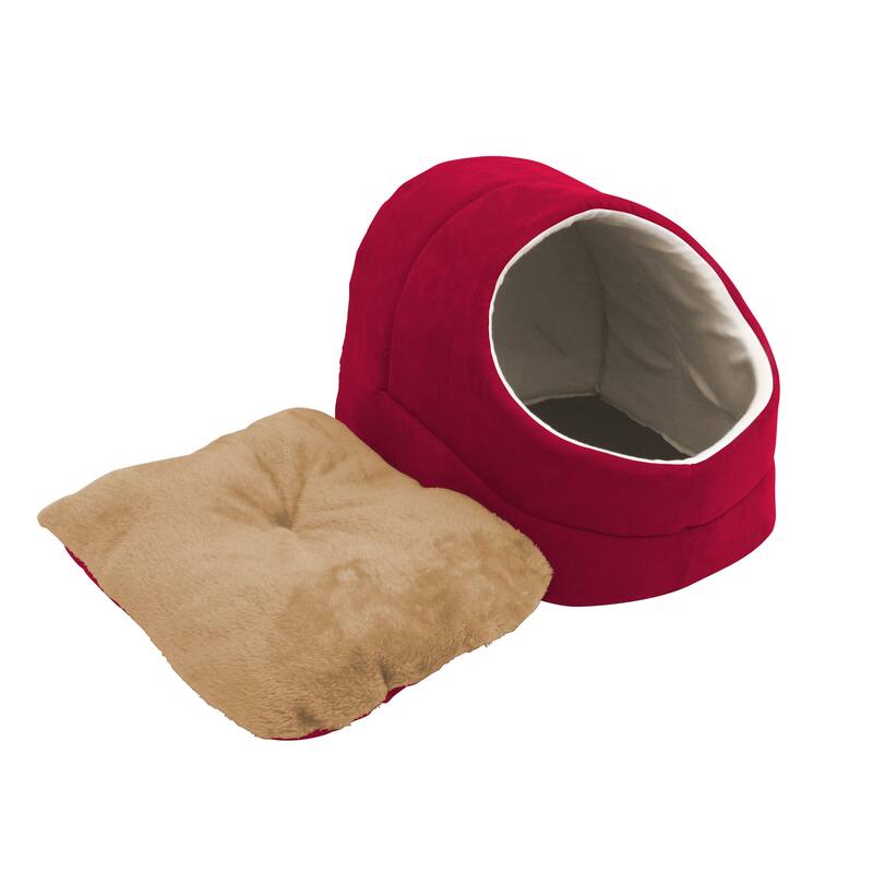GOOPAWS Cave Covered Cat & Small Dog Bed