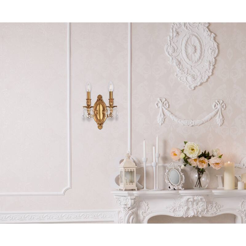 Elegant Lighting 9202W9/RC Rosalia 2 Light 11" Tall Wall Sconce with
