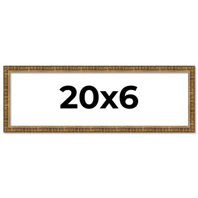 20x6 Frame Gold Kingsley Distressed Solid Wood Picture Frame Width