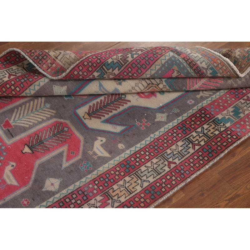 Over-Dyed Meshkin Persian Vintage Runner Rug Handmade Wool Carpet - 4'5" x 10'5"