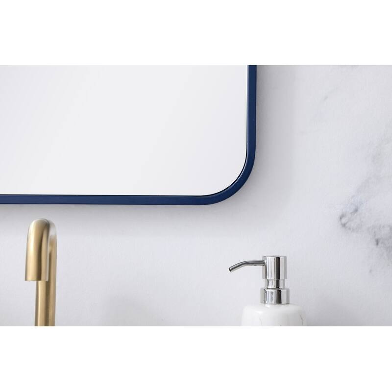 Ezra Soft Corner Metal Rectangular Mirror