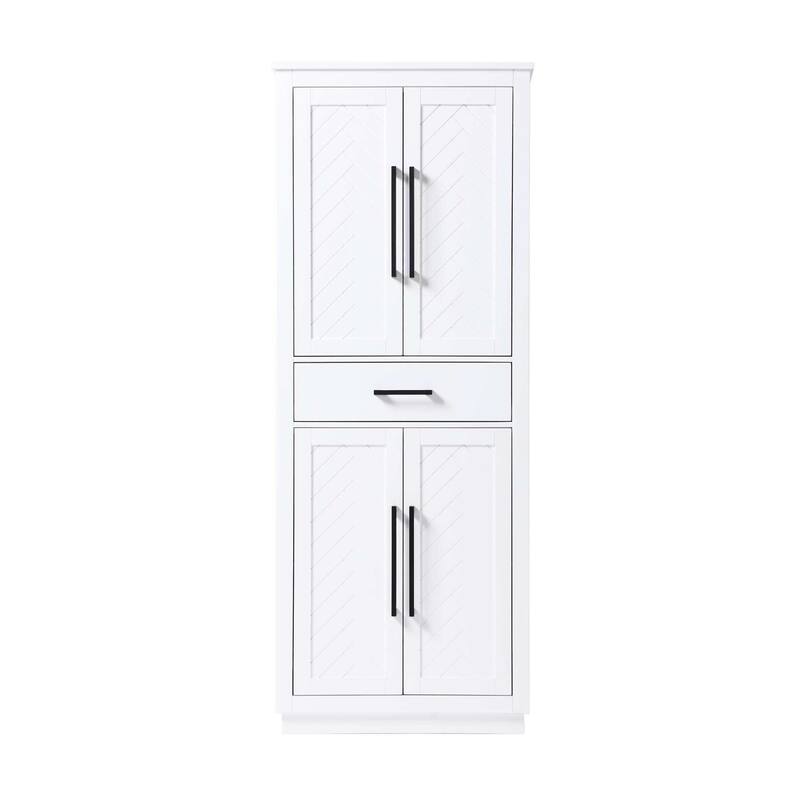Raphael Bath Storage Cabinet (16-28 In.) - White - 28"