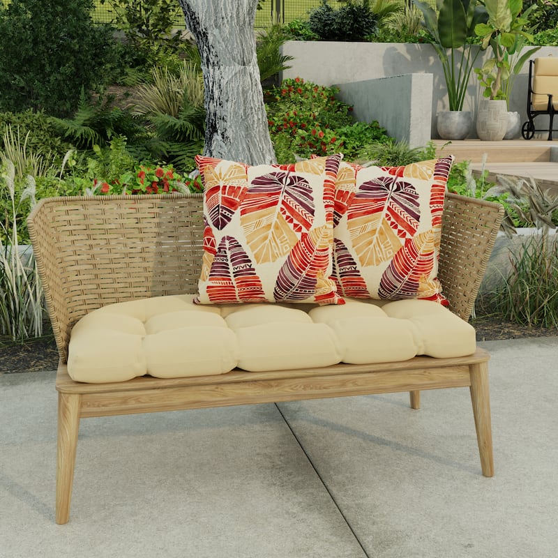 18" x 18" Outdoor Throw Pillow - Set of 2 - 18'' L x 18'' W x 4'' H