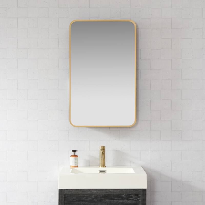 Talayuela Rectangular Aluminum Framed Medicine Cabinet with Mirror