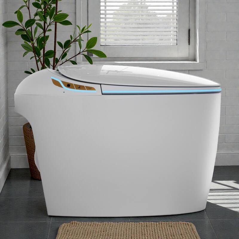 Smart Toilet with Built In Bidet. Auto Open Close Seat. Foot Sensor Flush. Heated Seat. Warm Water Dryer