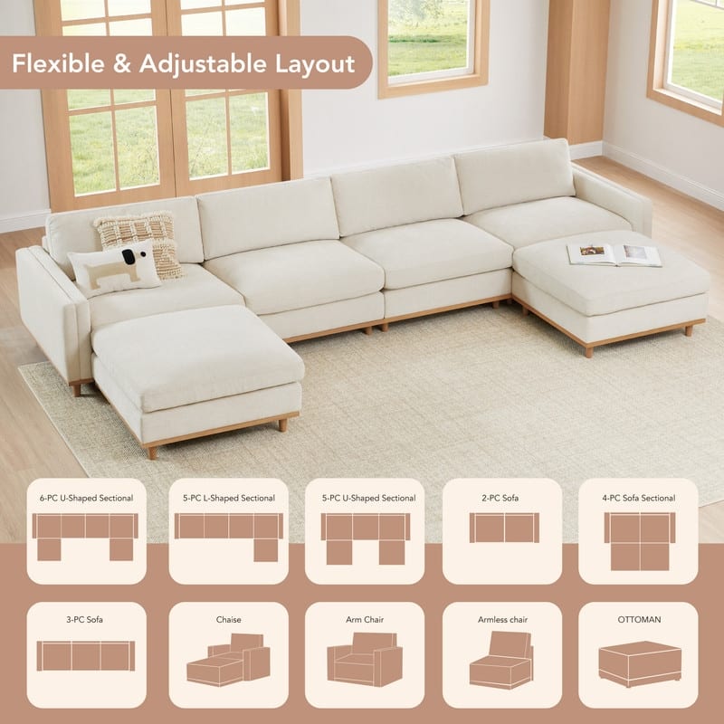 Pamela Oversized Modular Sectional Sofa Couch