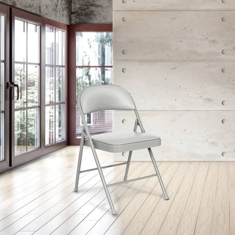 Hampden Furnishings Bernadine Basics Collection Vinyl Folding Chair, Pack of 4