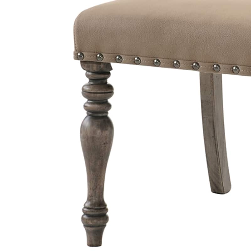 Set of 2 Driftwood Finish Dining Chair with Nailhead