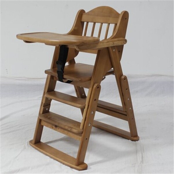 Folding Wooden Baby Highchair High Chair Reclining Booster Seat