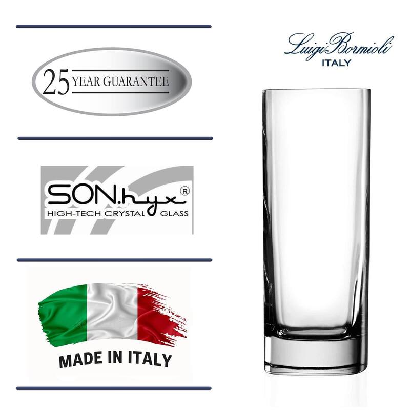 Luigi Bormioli Set of 6 Strauss Long Glasses - 13.25 oz